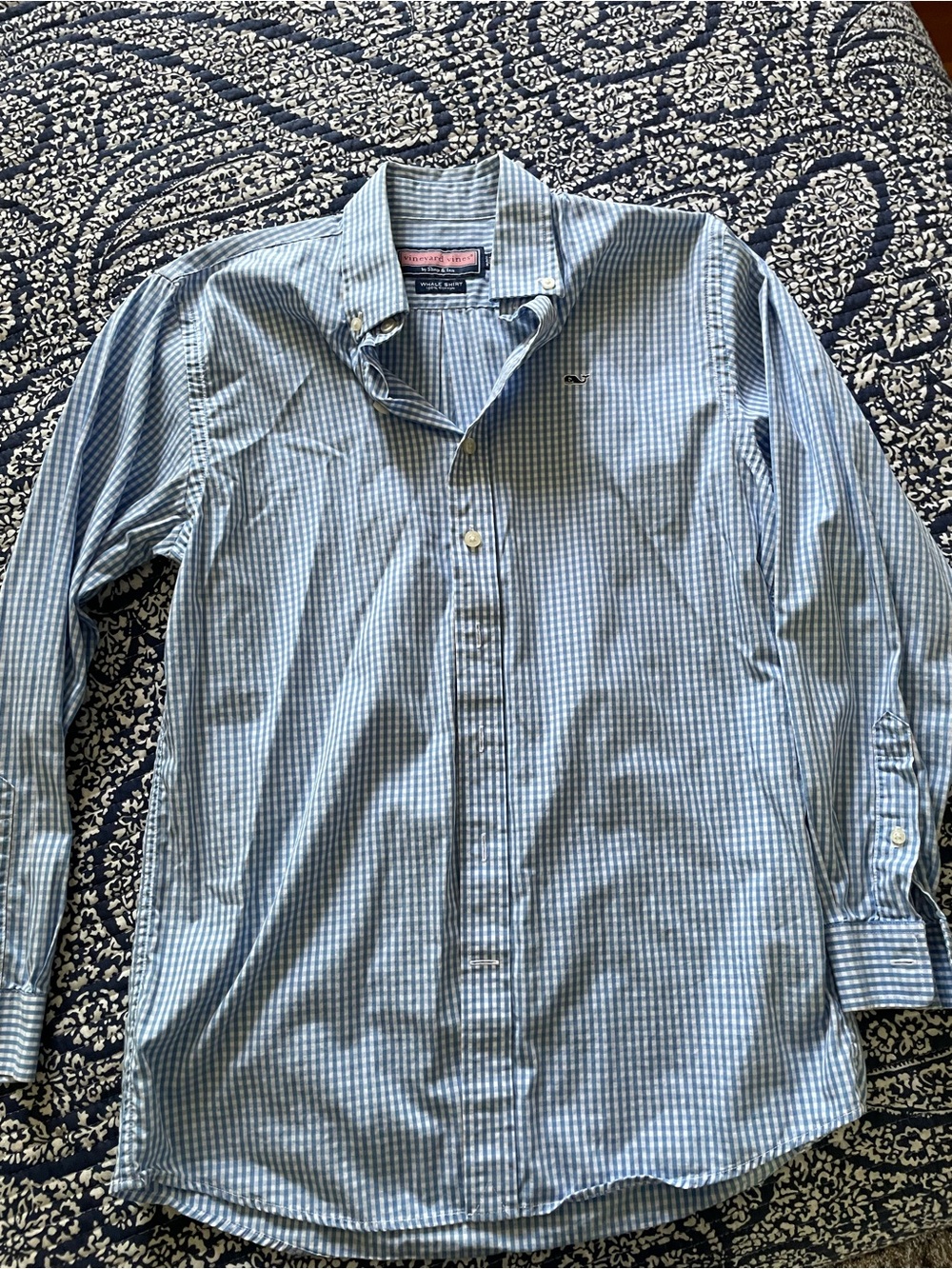 Vineyard Vines Blue Gingham Button-Down Shirt